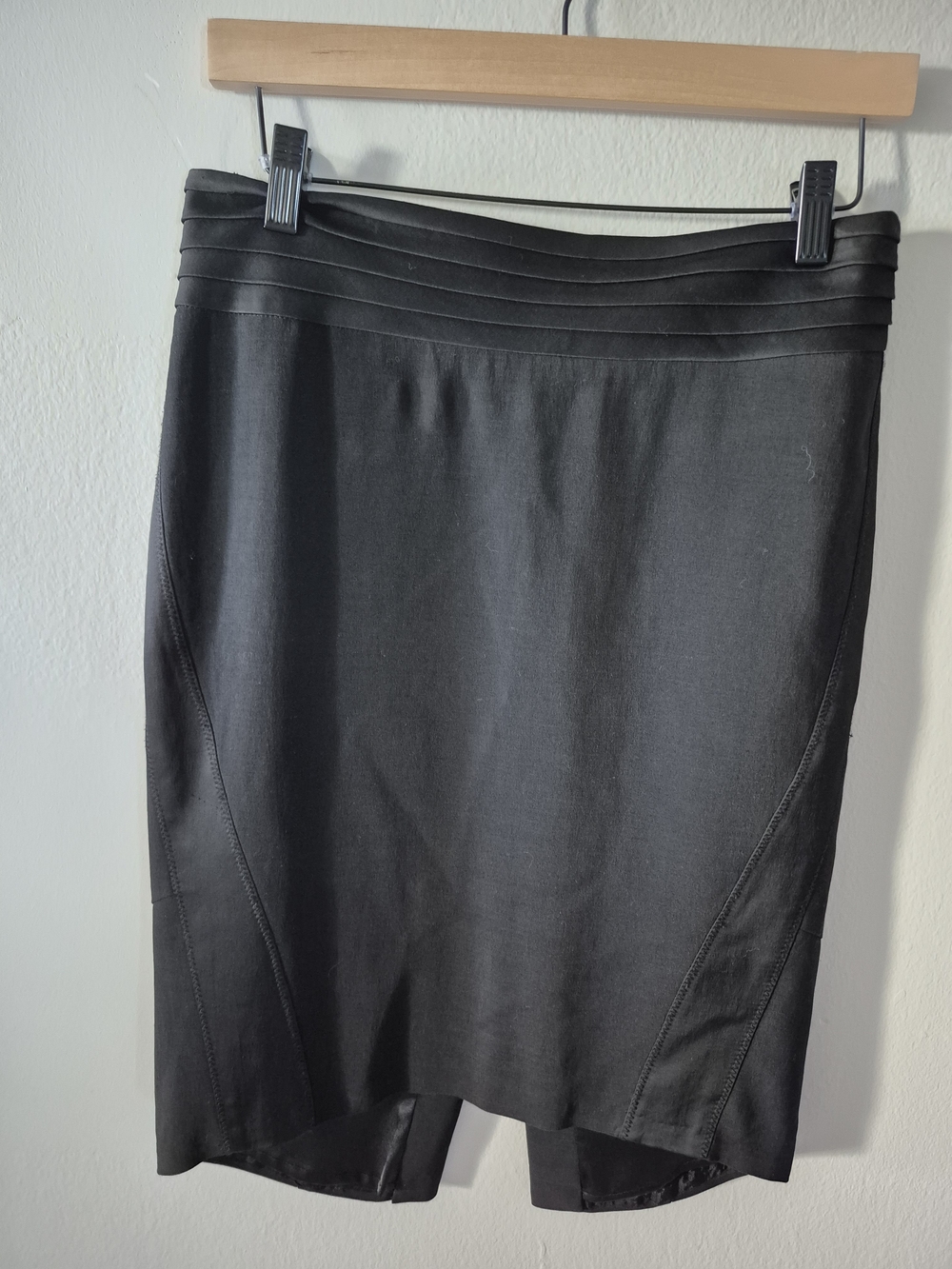Club Monaco Black Paneled-Waist Pencil Skirt